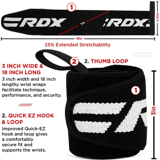 RDX Gym Wrist Wrap Pro Black