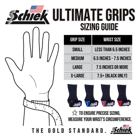 Your guide to finding the perfect fit: Schiek Lifting Grips Sizing Guide