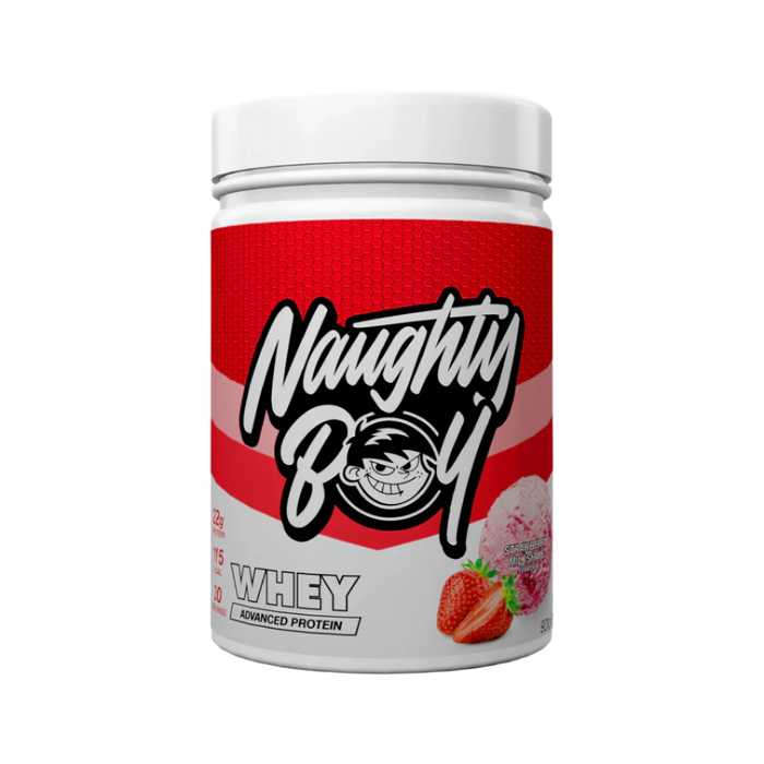 Naughty Boy Advanced Whey Protein 900g - 30 Servings (Multiple Flavours Available) - Strawberry Milkshake - Whey Protein at MySupplementShop by Naughty Boy