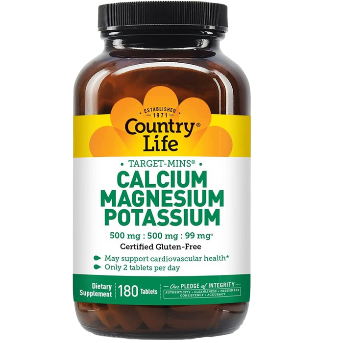 Country Life Target-Mins Calcium, Magnesium, Potassium 180 Tablets