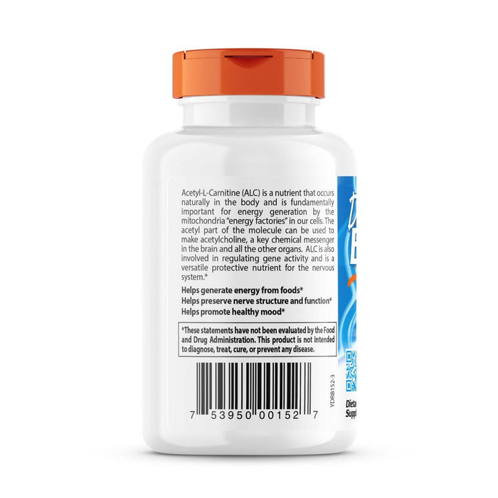 Doctor's Best Acetyl-L-Carnitine with Biosint Carnitines 500 mg 120 Veggie Capsules | Premium Supplements at MYSUPPLEMENTSHOP