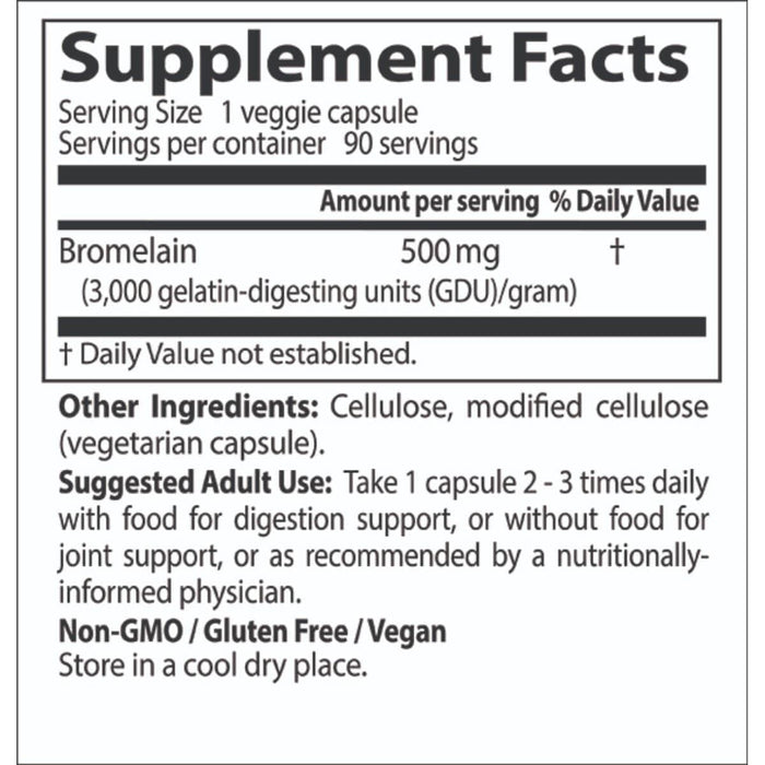 Doctor's Best High Potency Bromelain 3000 GDU, 500 mg 90 Veggie Capsules | Premium Supplements at MYSUPPLEMENTSHOP