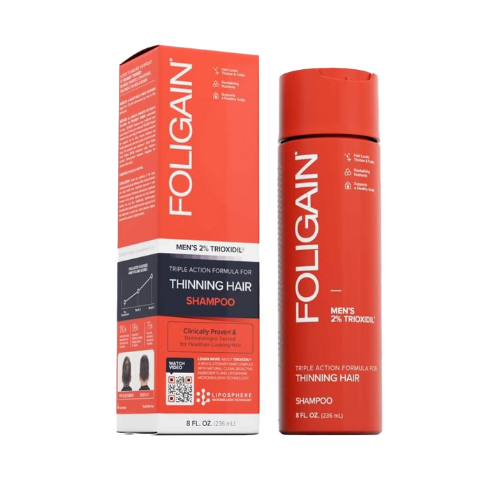 FOLIGAIN Triple Action Shampoo For Thinning Hair For Men with 2% Trioxidil (8 fl oz) 236ml