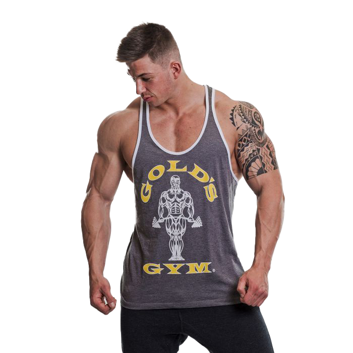 Golds Gym Muscle Joe Contrast Stringer - Gris/Blanc