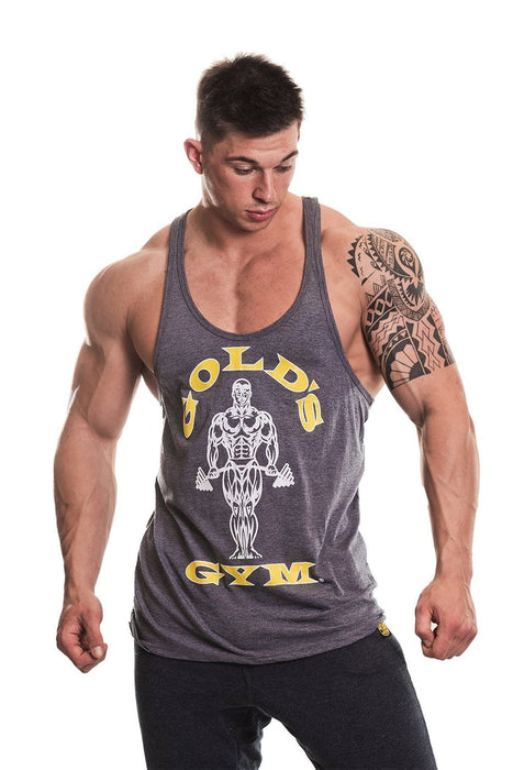 Golds Gym Muscle Joe Premium Stringer - Grey Marl - Small - Stringer at MySupplementShop by Golds Gym