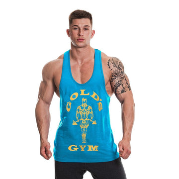 Golds Gym Muscle Joe Premium Stringer - Turquoise/Yellow