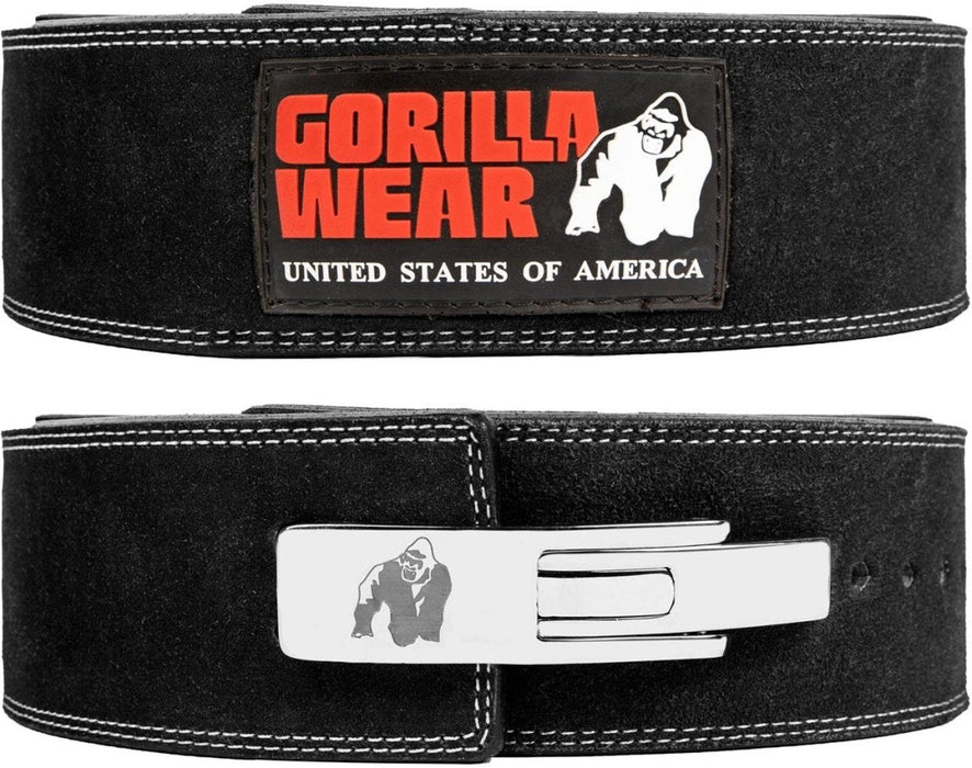 Gorilla Wear 4 Inch Leather Lever Belt Black