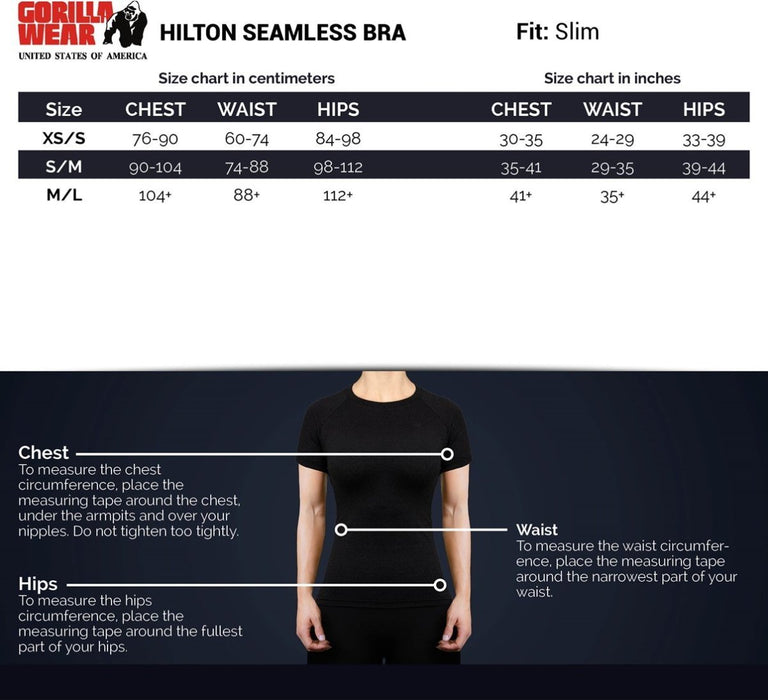 Gorilla Wear Hilton Seamless Sports Bra - Black