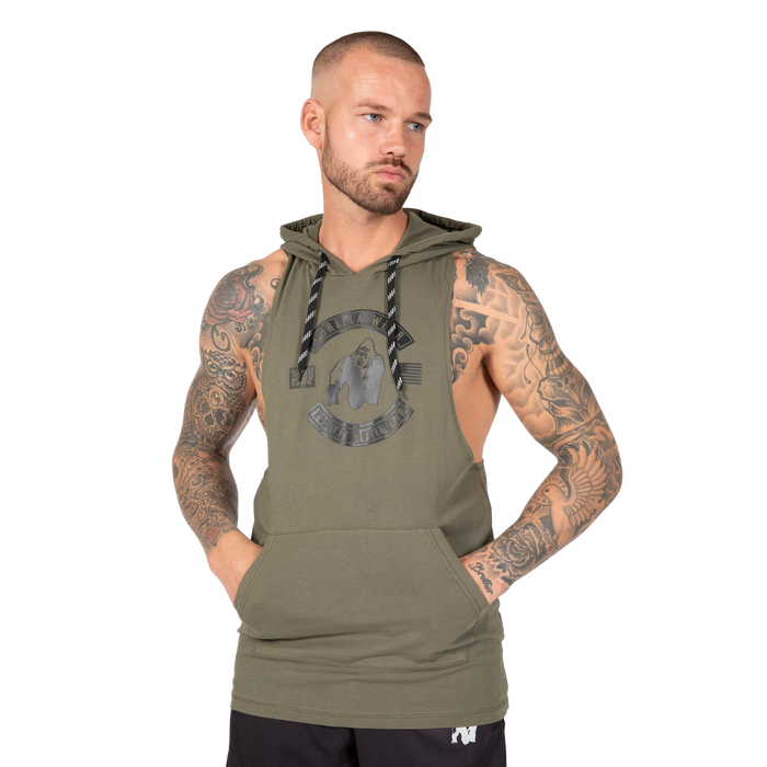 Gorilla Wear Lawrence Hooded Tank Top - Army Green