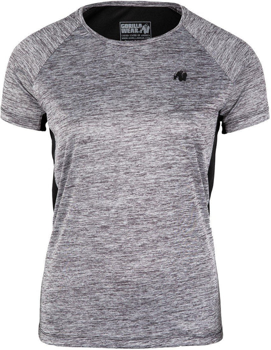 Gorilla Wear Monetta Performance T-Shirt - Grey Melange/Black - XS - T-Shirt at MySupplementShop by Gorilla Wear