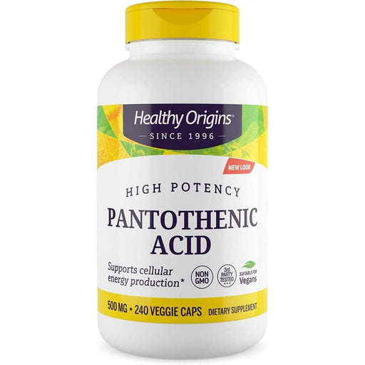 Healthy Origins Pantothenic Acid 500mg 240 Veggie Capsules | Premium Supplements at MYSUPPLEMENTSHOP