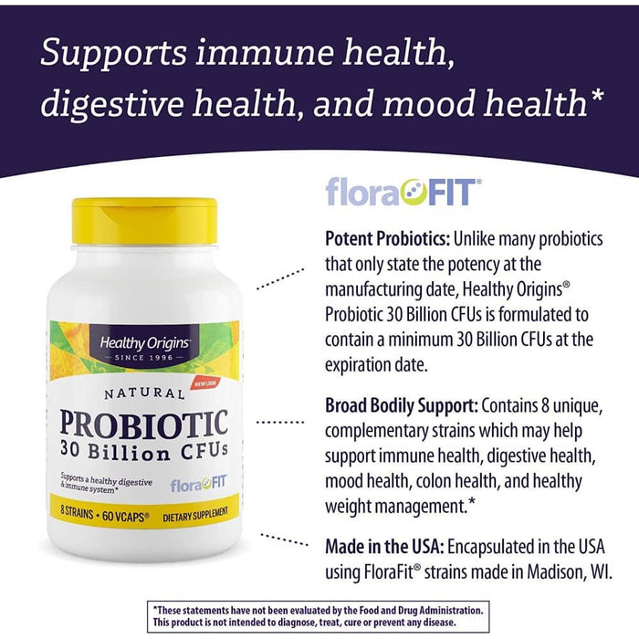 Healthy Origins Probiotic 30 Billion CFUs 60 Veg Capsules | Premium Supplements at MYSUPPLEMENTSHOP