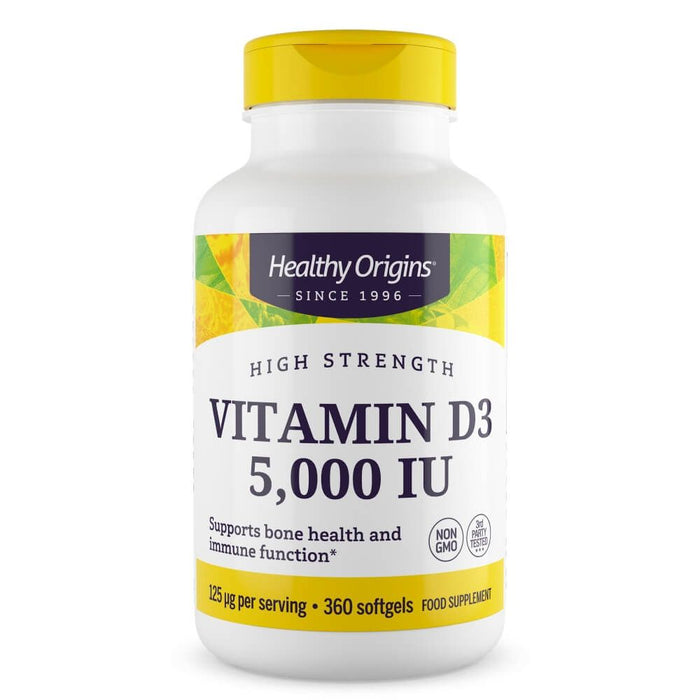 Healthy Origins Vitamin D3 5,000iu 360 Softgels - Immune Support at MySupplementShop by Healthy Origins