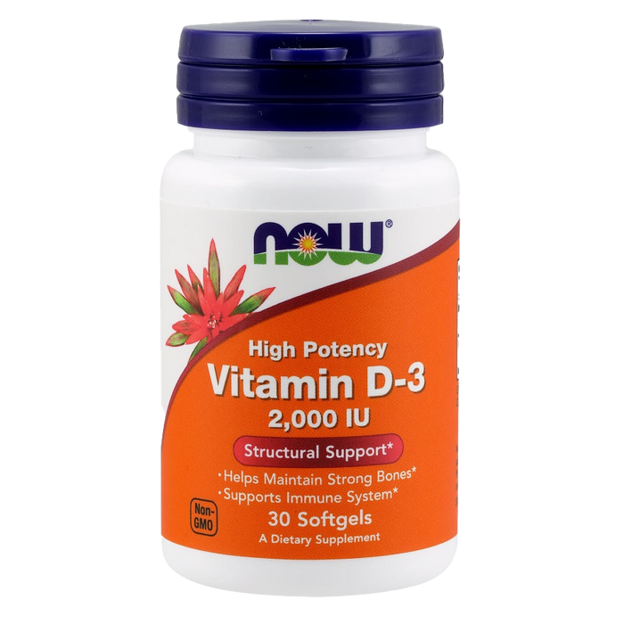 NOW Foods Vitamin D-3, 2000 IU - 30 softgels