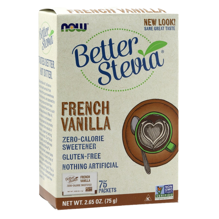 NOW Foods Better Stevia Packets, French Vanilla - 75 packets