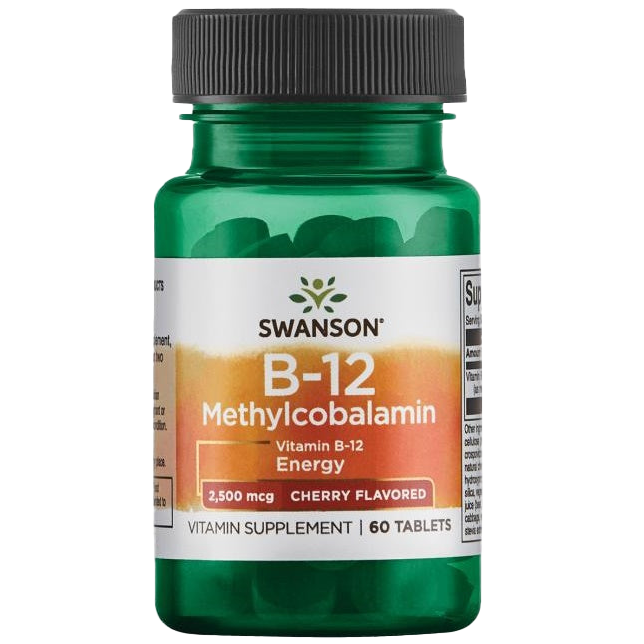 Swanson Vitamin B-12 Methylcobalamin, 2500mcg Cherry - 60 tablets