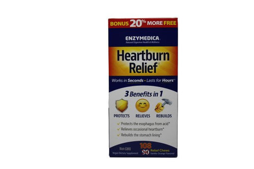 Enzymedica Heartburn Relief, Vanilla-Orange - 108 chewables - Nutritional Supplement at MySupplementShop by Enzymedica
