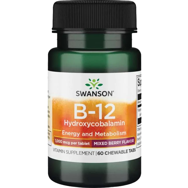 Swanson B-12 Hydroxycobalamin, 1000mcg - 60 chewable tabs