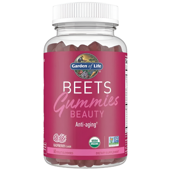 Garden of Life Beauty Beets Gummies, Raspberry - 60 fruit gummies