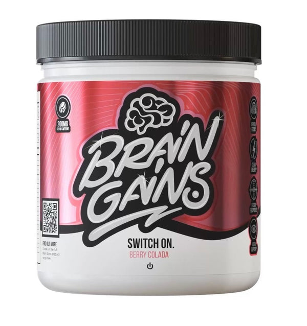 Brain Gains Switch On Berry Colada 225g - Health and Wellbeing at MySupplementShop by Brain Gains