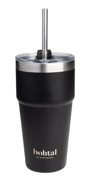 SmartShake Bohtal Double Insulated Travel Mug with Straw, Black 600ml for On-the-Go Hydration - Accessories at MySupplementShop by SmartShake