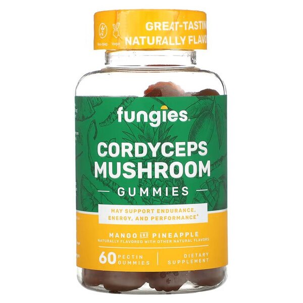 Fungies Cordyceps Mushroom Gummies, Mango &amp; Pineapple - 60 gummies - Sports Supplements at MySupplementShop by Fungies
