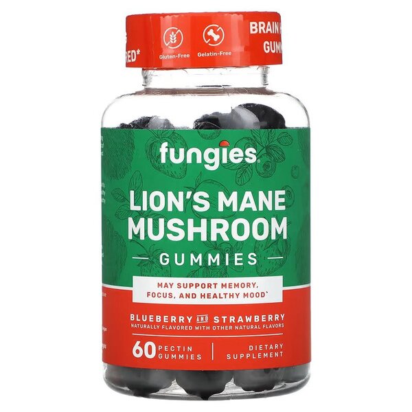 Fungies Lion&#039;s Mane Mushroom Gummies, Blueberry &amp; Strawberry - 60 gummies - Sports Supplements at MySupplementShop by Fungies