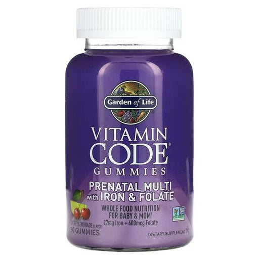 Garden of Life Vitamin Code Prenatal Multi with Iron &amp; Folate Gummies, Cherry Lemonade - 90 gummies - Sports Supplements at MySupplementShop by Garden of Life