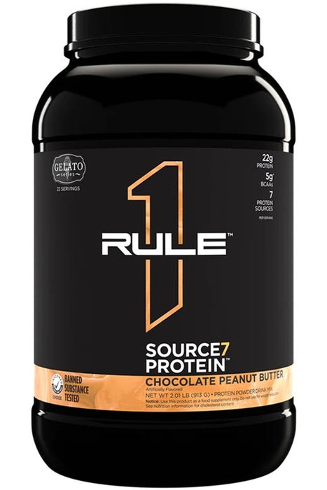 Rule One Source7 Protein, Chocolate Peanut Butter Gelato - - 913g - Sports Nutrition at MySupplementShop by Rule One