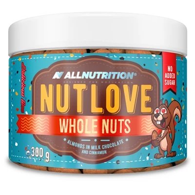 Allnutrition Nutlove Whole Nuts, Almonds in Milk Chocolate and Cinnamon - 300g