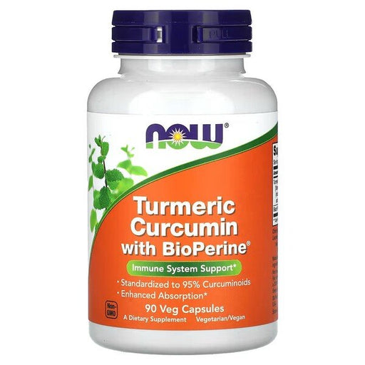 NOW Foods Turmeric Curcumin with BioPerine 90 vcaps - Sports Supplements at MySupplementShop by NOW Foods