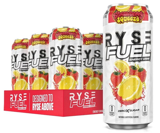 RYSE Fuel Energy Drink, Strawberry Squeeze 12 x 473 ml - Sports Supplements at MySupplementShop by RYSE