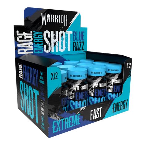 Rage Energy Shot, Blue Razz - 12 x 60 ml. - Default Title - Pre & Post Workout at MySupplementShop by Warrior