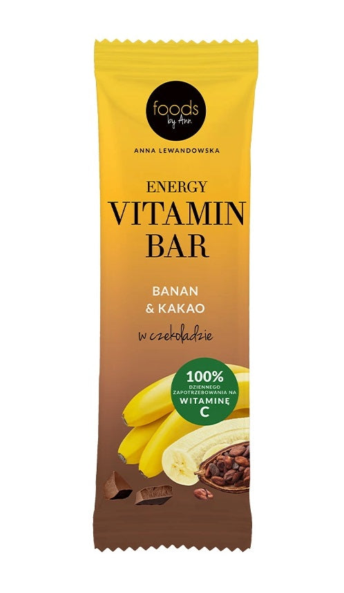 Energy Vitamin Bar, Banana & Cocoa with Chocolate Coating - 15 x 35g