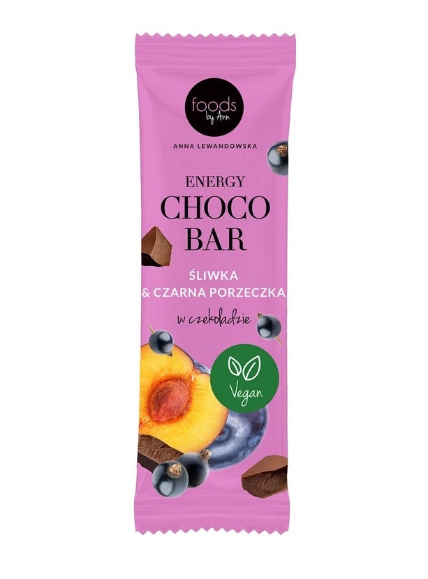 Energy Choco Bar, Plum & Blackcurrant with Chocolate Coating - 15 x 35g