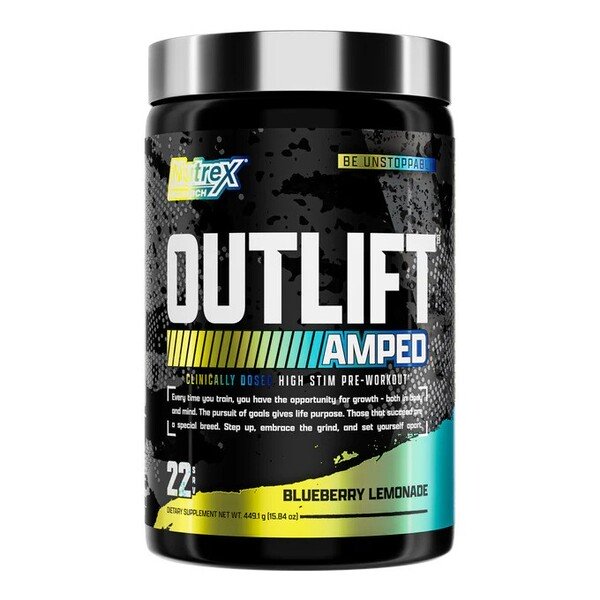 Nutrex Outlift Amped 449g - Blueberry Lemonade - Sports Nutrition at MySupplementShop by Nutrex