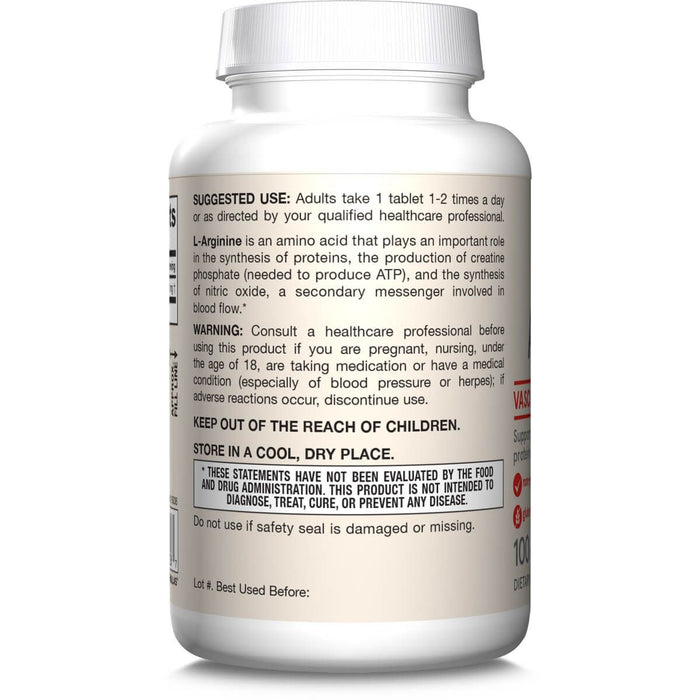 Jarrow Formulas Arginine 1000mg 100 Tablets | Premium Supplements at MYSUPPLEMENTSHOP