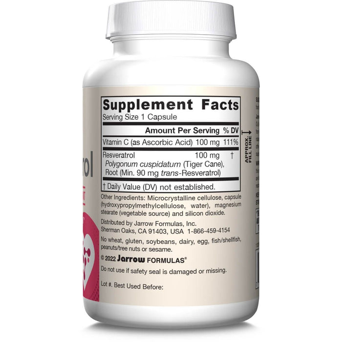 Jarrow Formulas Resveratrol 100mg 120 Veggie Capsules | Premium Supplements at MYSUPPLEMENTSHOP