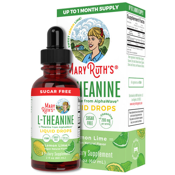 MaryRuth Organics L-Theanine Liquid Drops, Lemon Lime - 60ml