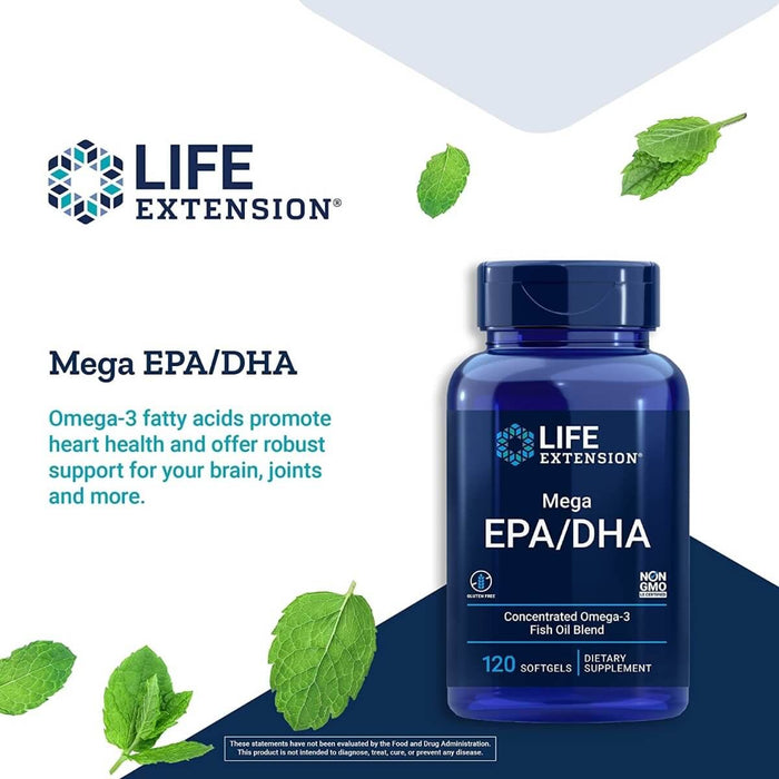 Life Extension Mega EPA/DHA 120 Softgels | Premium Supplements at MYSUPPLEMENTSHOP