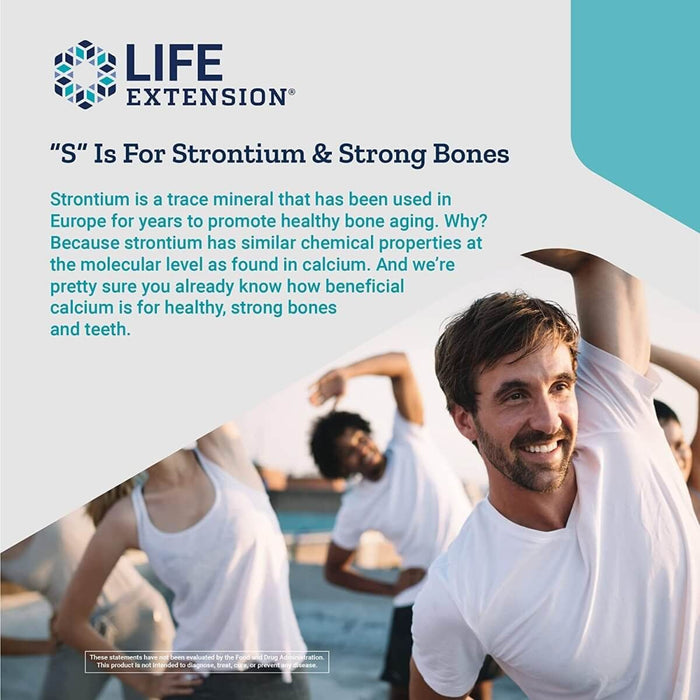 Life Extension Strontium Capsules 750mg 90 Vegetarian Capsules | Premium Supplements at MYSUPPLEMENTSHOP