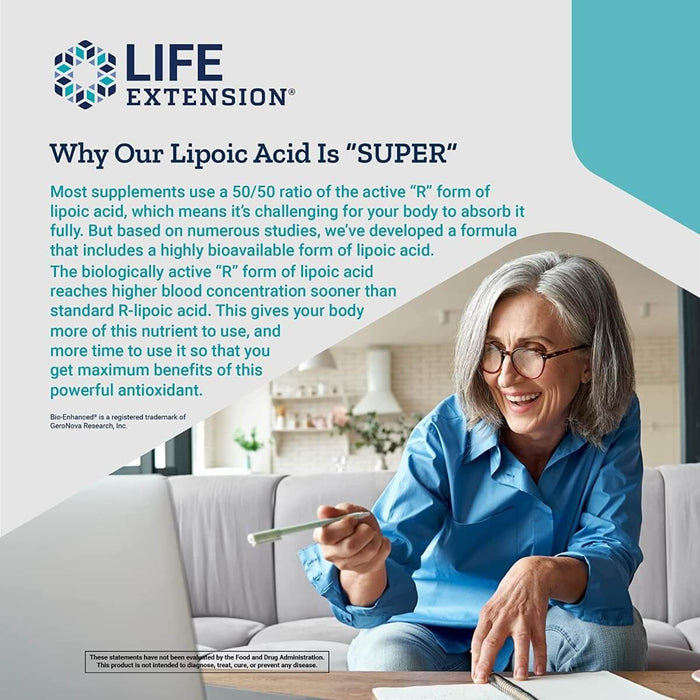 Life Extension Super R-Lipoic Acid 240 mg 60 Vegetarian Capsules | Premium Supplements at MYSUPPLEMENTSHOP