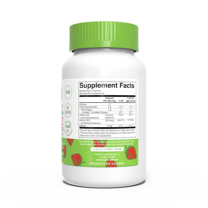 MaryRuth's Vitamin D3+B12 60 Gummies (Strawberry) | Premium Supplements at MYSUPPLEMENTSHOP