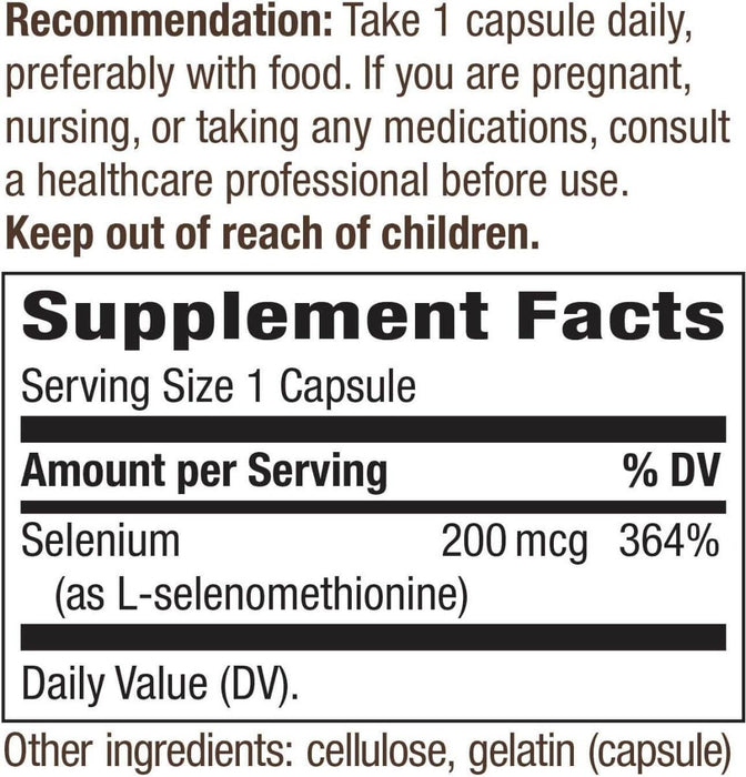 Nature's Way Selenium (Yeast-Free) 200mcg 100 Capsules | Premium Supplements at MYSUPPLEMENTSHOP