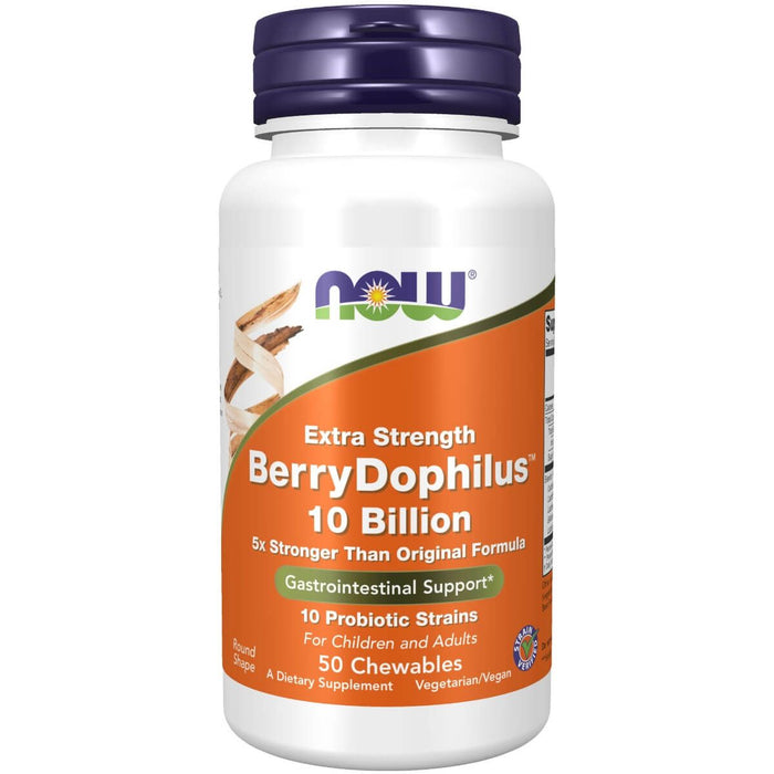 NOW Foods Extra Strength BerryDophilus 50 Chewables - Health and Wellbeing at MySupplementShop by NOW Foods