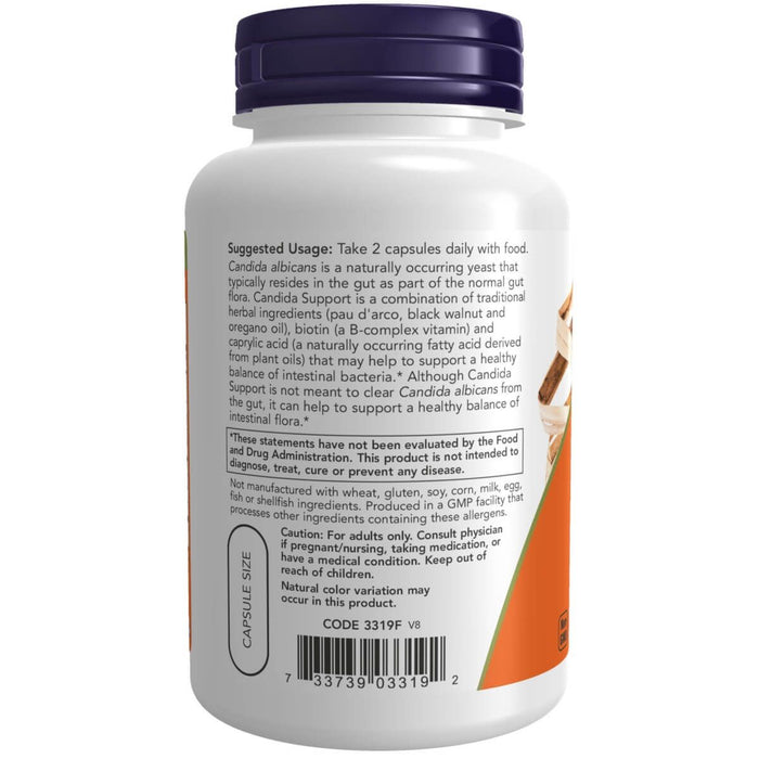 NOW Foods Candida Support 180 Veg Capsules | Premium Supplements at MYSUPPLEMENTSHOP