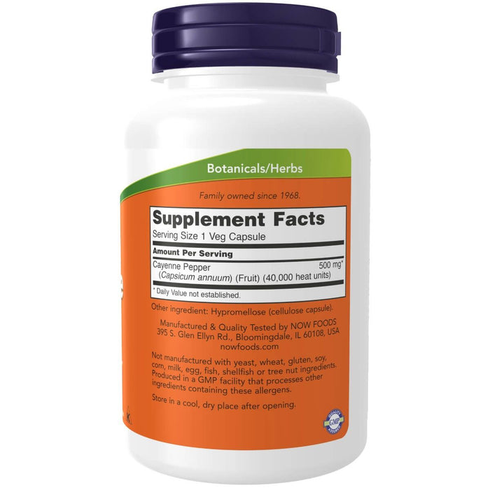 NOW Foods Cayenne 500 mg 250 Veg Capsules | Premium Supplements at MYSUPPLEMENTSHOP