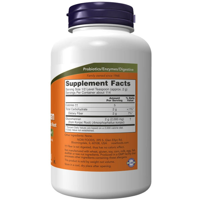 NOW Foods Glucomannan Pure Powder 8oz (227g) | Premium Supplements at MYSUPPLEMENTSHOP