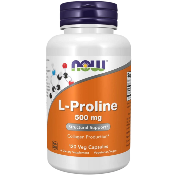 NOW Foods L-Proline 500 mg 120 Veg Capsules