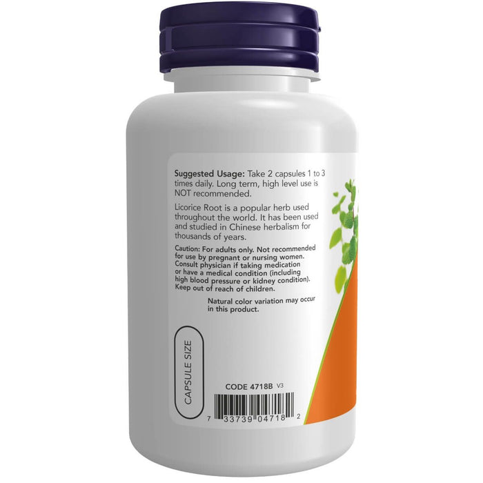 NOW Foods Licorice Root 450 mg 100 Veg Capsules | Premium Supplements at MYSUPPLEMENTSHOP